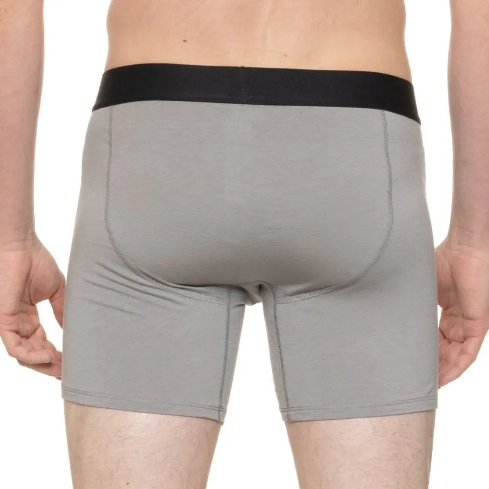allbirds Gray Black Waistband Anytime Organic Cotton Boxer Brief 6” Inseam